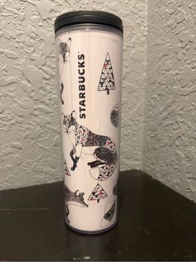 Starbucks 2017 Holiday Snow Fox 16 oz Acrylic Travel Tumbler